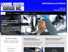 Tablet Screenshot of loomiscentergarage.com